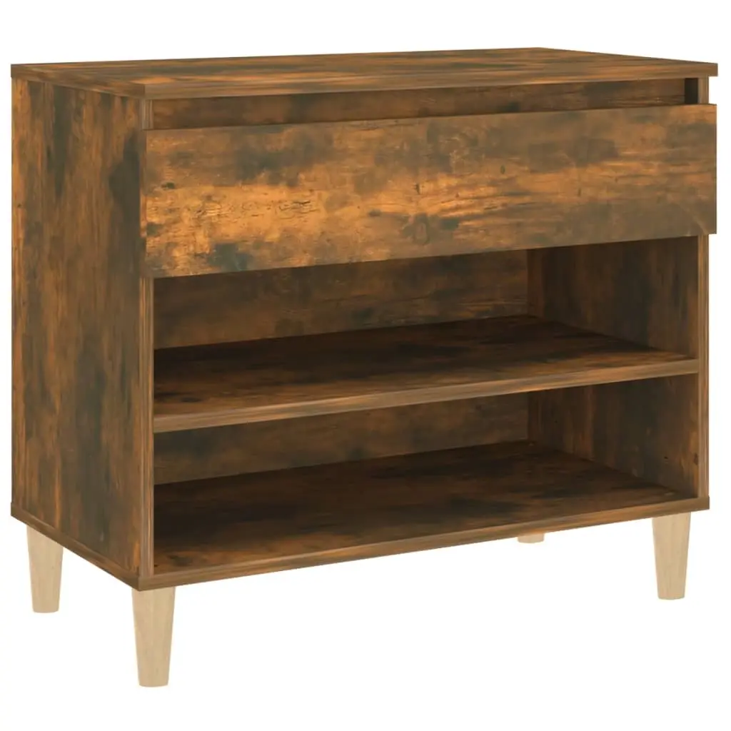 Shoe Cabinet Smoked Oak 70x36x60 cm Engineered Wood 819761 - Home & Garden