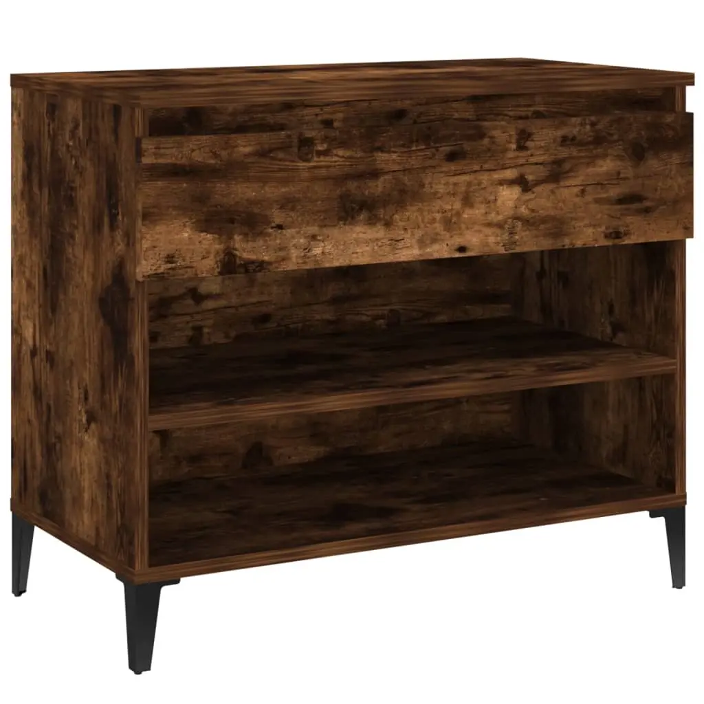 Shoe Cabinet Smoked Oak 70x36x60 cm Engineered Wood 819769 - Home & Garden