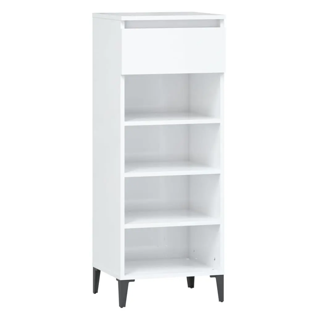 Shoe Rack High Gloss White 40x36x105 cm Engineered Wood 819782 - Home & Garden