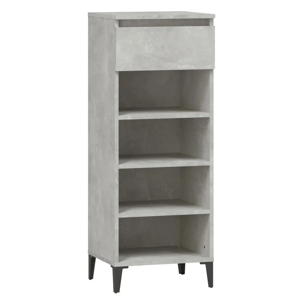 Shoe Rack Concrete Grey 40x36x105 cm Engineered Wood 819784 - Home & Garden
