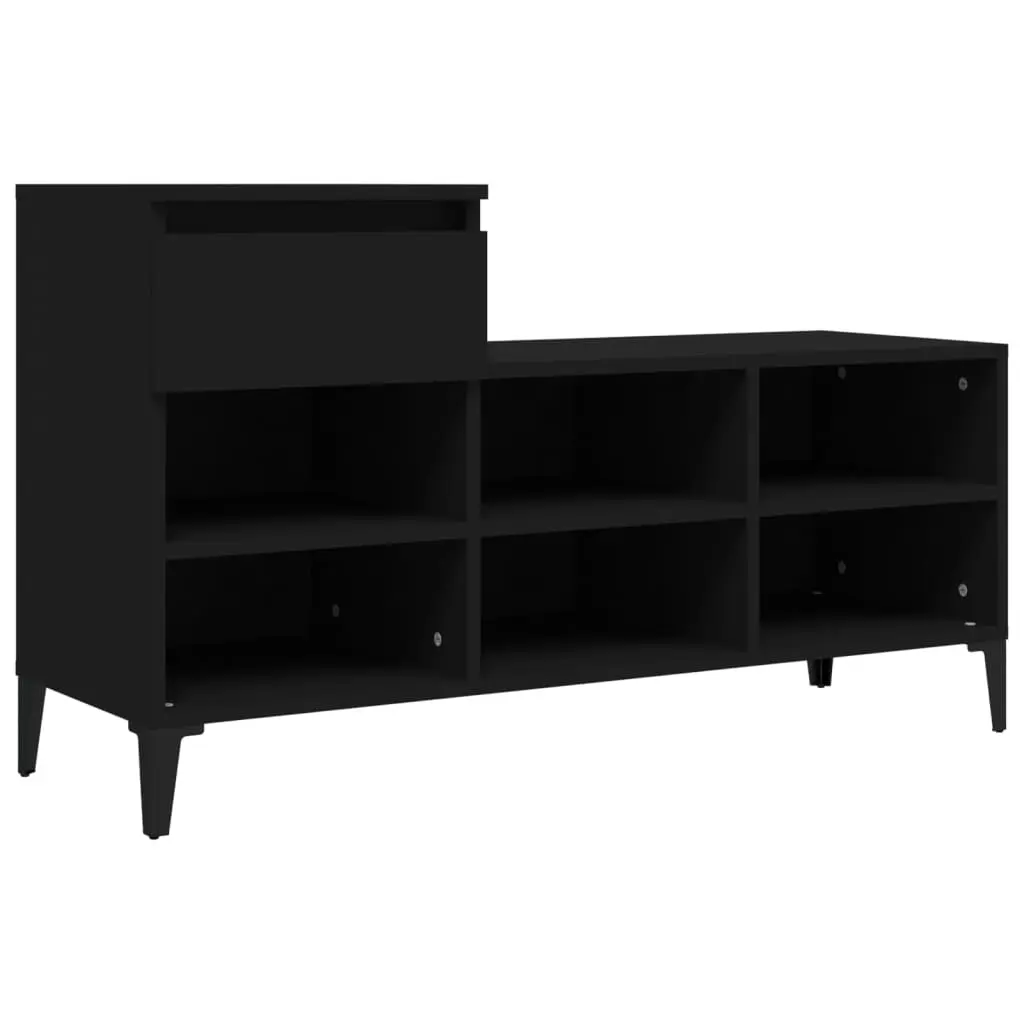 Shoe Cabinet Black 102x36x60 cm Engineered Wood 821213 - Home & Garden