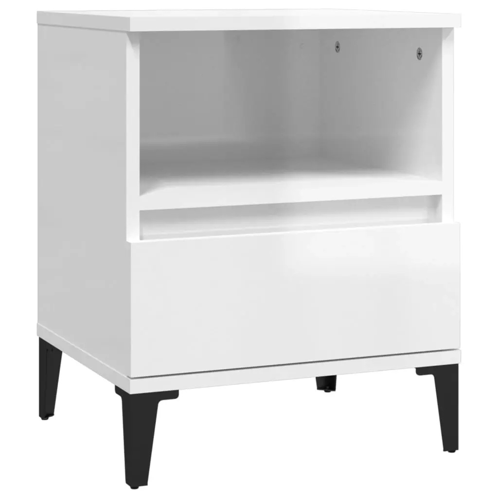 Bedside Cabinet High Gloss White 40x35x50 cm 821814 - Furniture