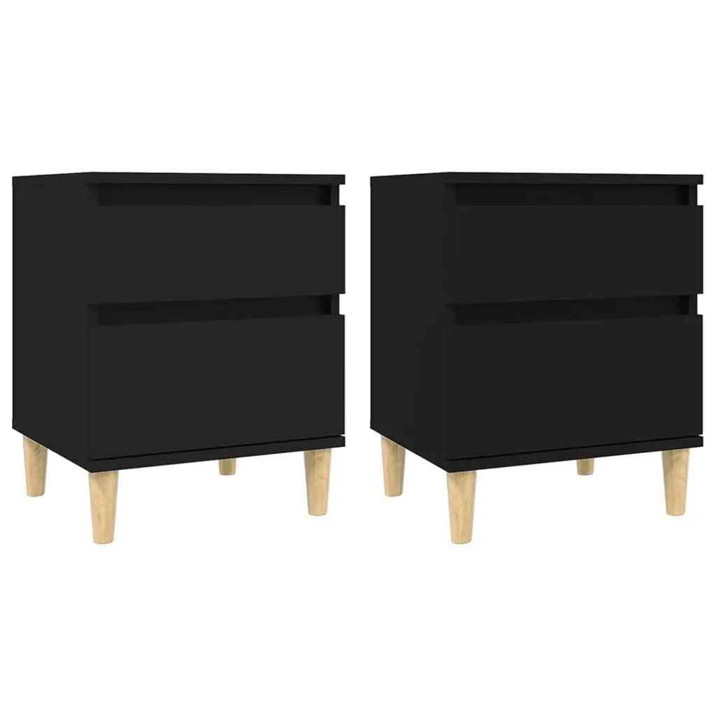 Bedside Cabinets 2 pcs Black 40x35x50 cm 821829 - Furniture