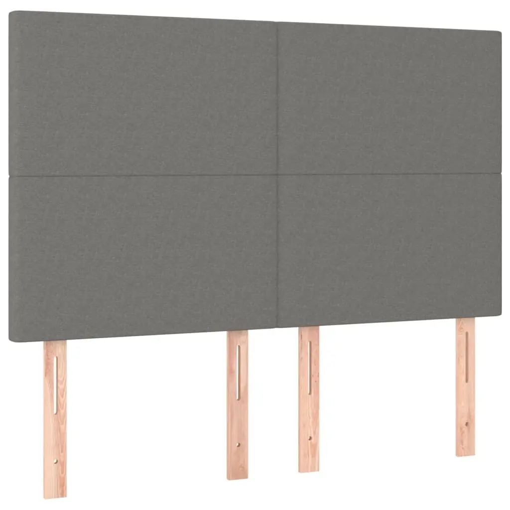 Headboard Dark Grey 144x5x118/128 cm Fabric 3116051 - Furniture
