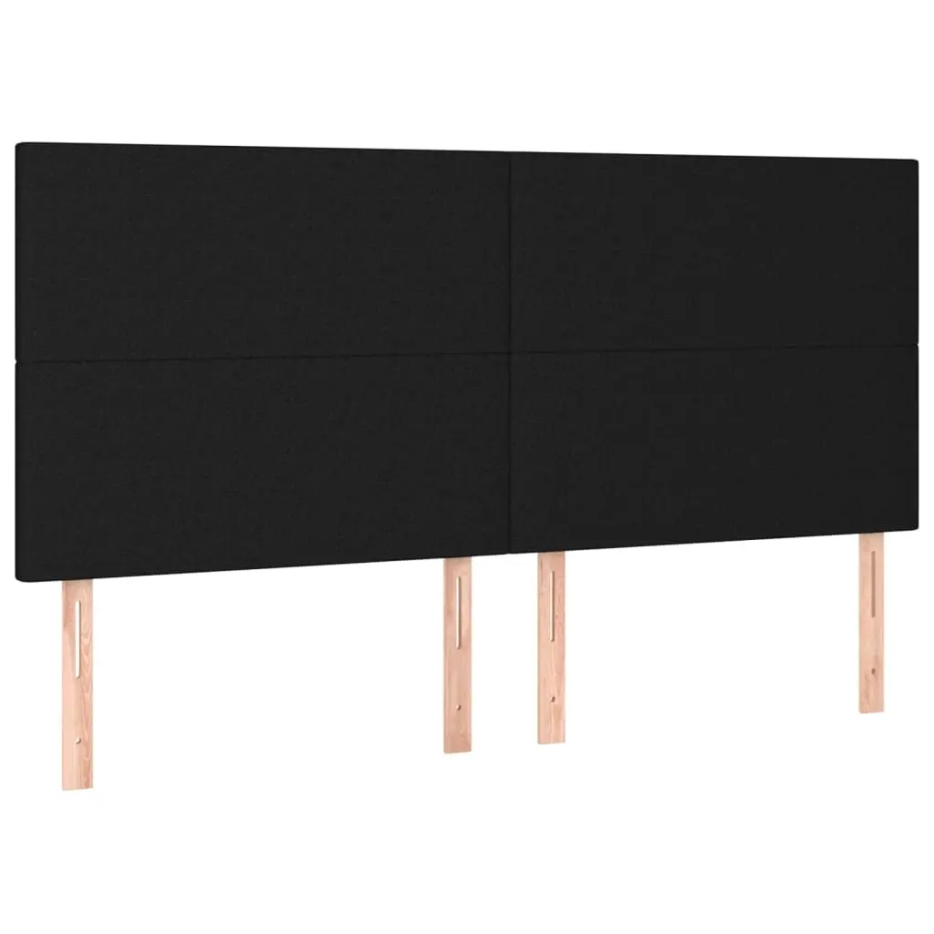 Headboard Black 160x5x118/128 cm Fabric 3116060 - Furniture