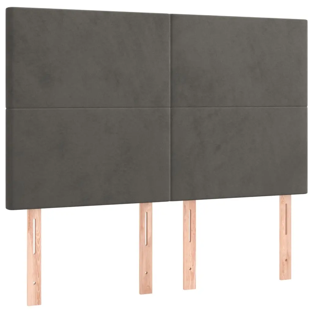 Headboard Dark Grey 144x5x118/128 cm Velvet 3116101 - Furniture