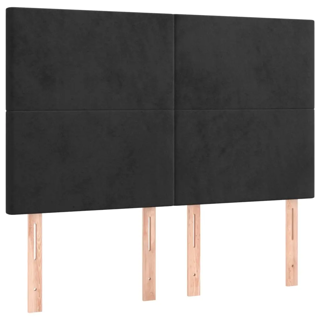 Headboard Black 144x5x118/128 cm Velvet 3116102 - Furniture