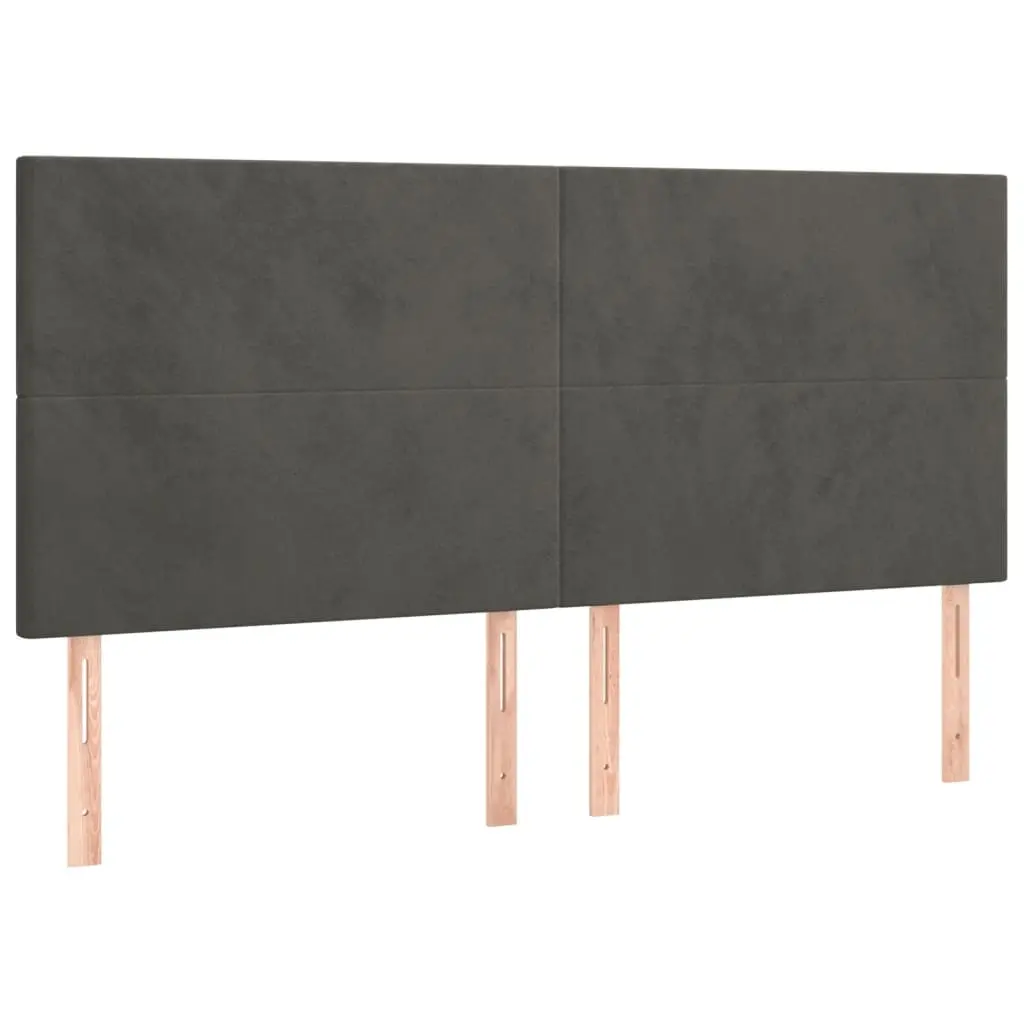 Headboard Dark Grey 160x5x118/128 cm Velvet 3116107 - Furniture