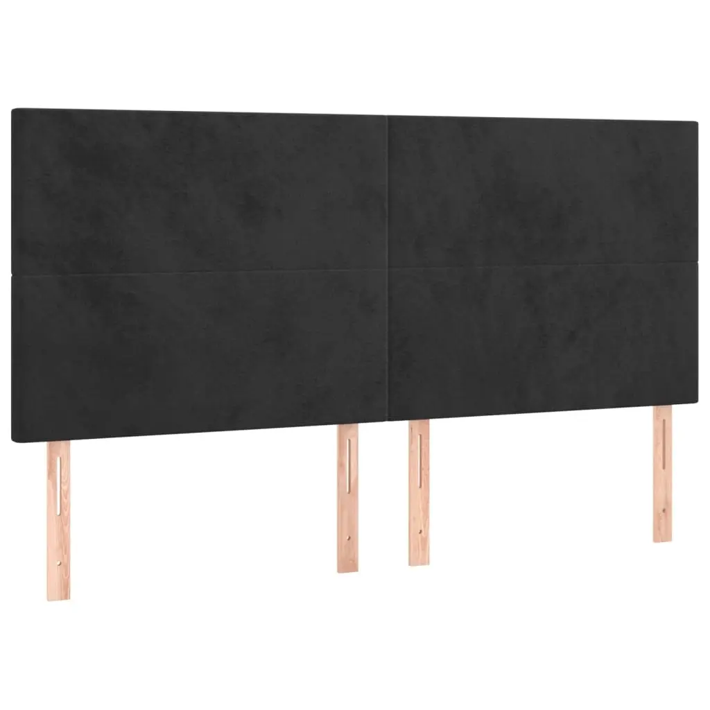 Headboard Black 160x5x118/128 cm Velvet 3116108 - Furniture