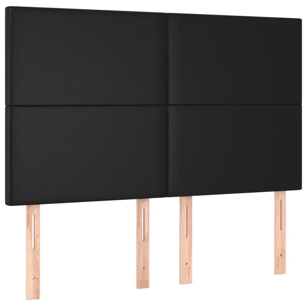 Headboard Black 144x5x118/128 cm Faux Leather 3116142 - Furniture