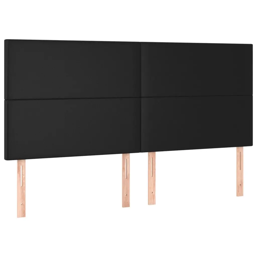 Headboard Black 200x5x118/128 cm Faux Leather 3116160 - Furniture