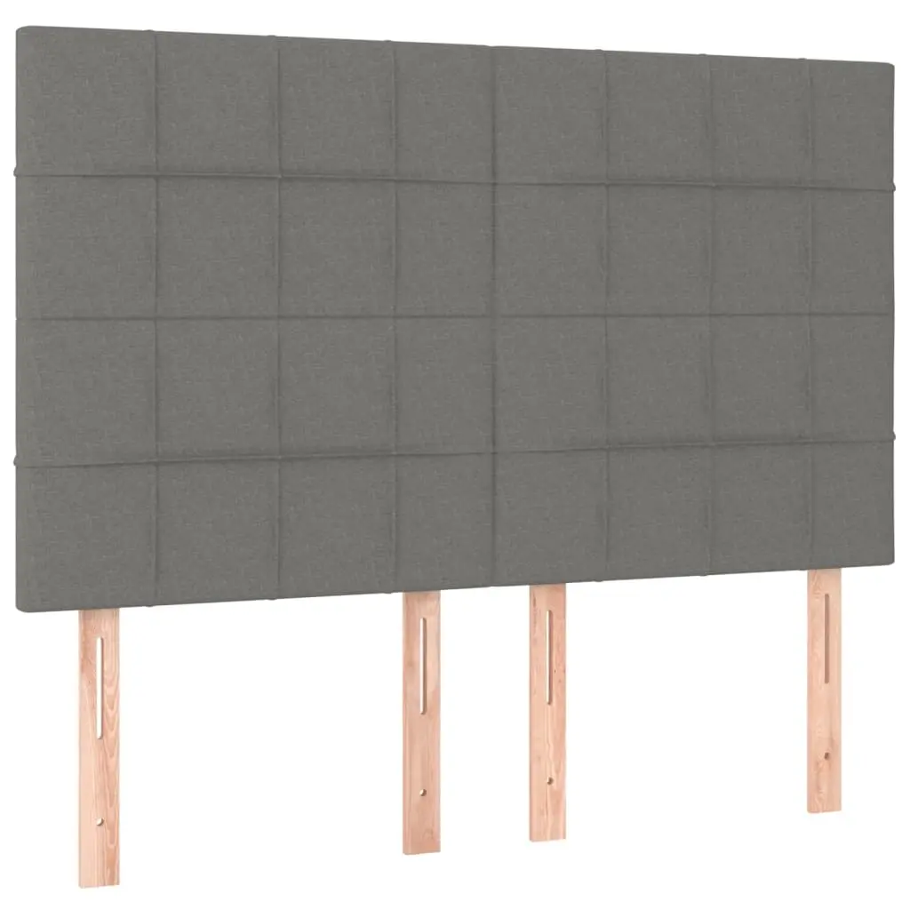 Headboard Dark Grey 144x5x118/128 cm Fabric 3116331 - Furniture
