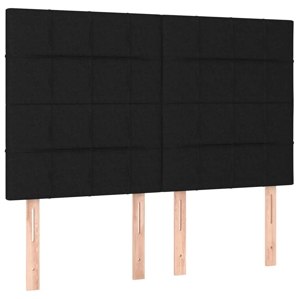 Headboard Black 144x5x118/128 cm Fabric 3116332 - Furniture