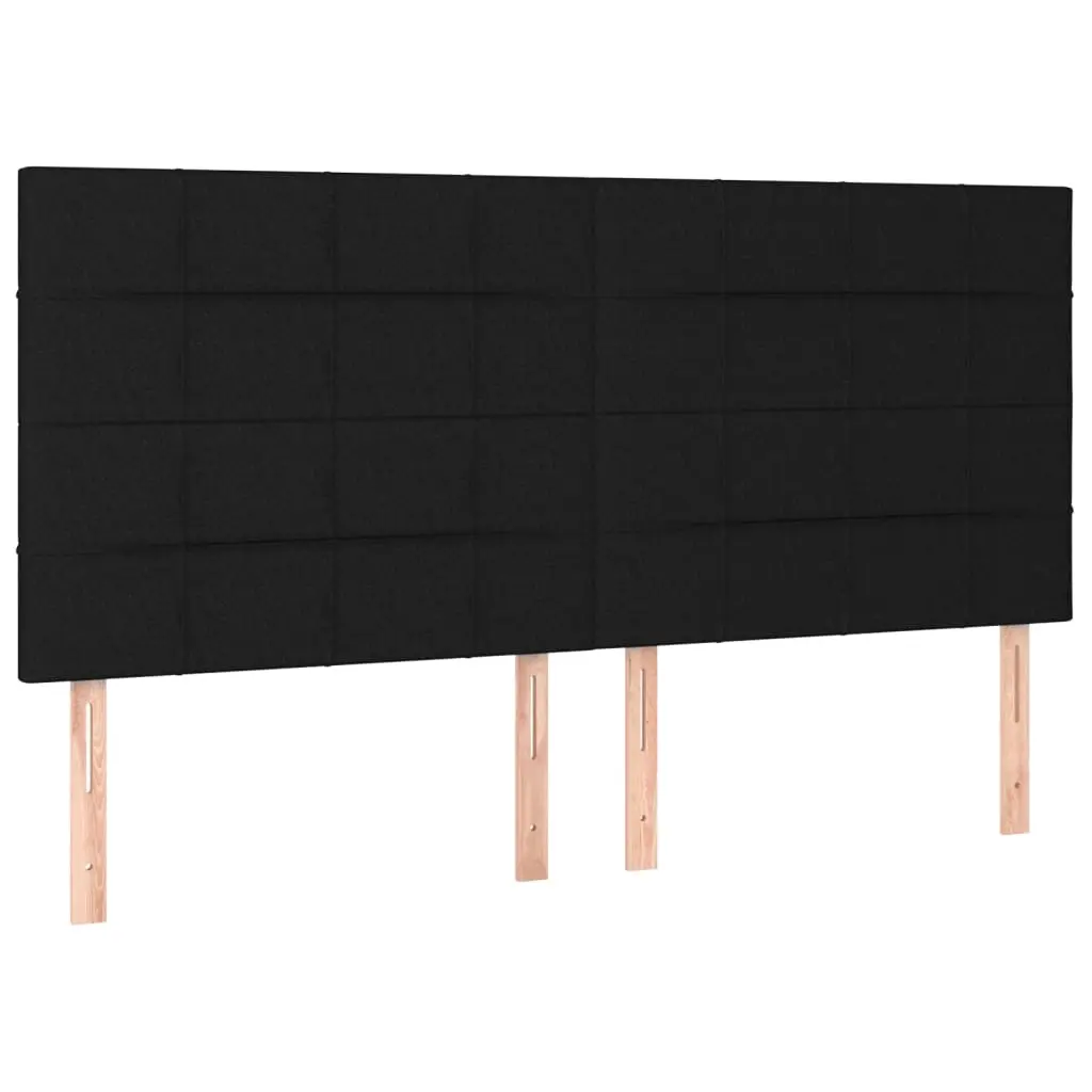 Headboard Black 160x5x118/128 cm Fabric 3116340 - Furniture