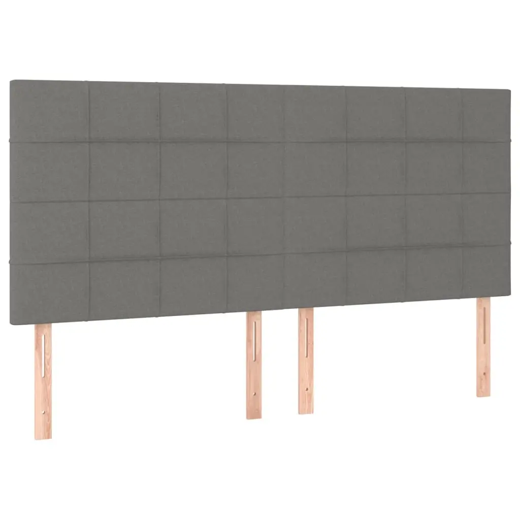 Headboard Dark Grey 200x5x118/128 cm Fabric 3116355 - Furniture