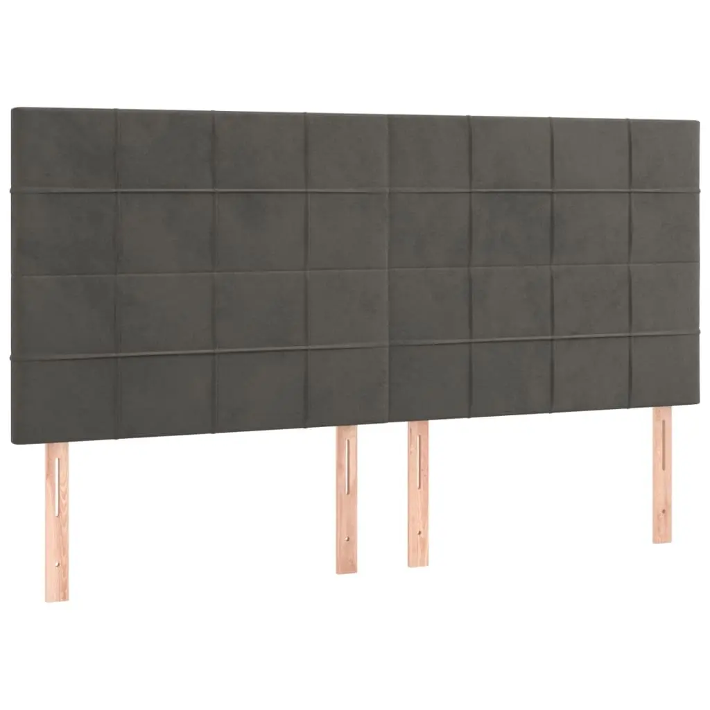 Headboard Dark Grey 160x5x118/128 cm Velvet 3116387 - Furniture