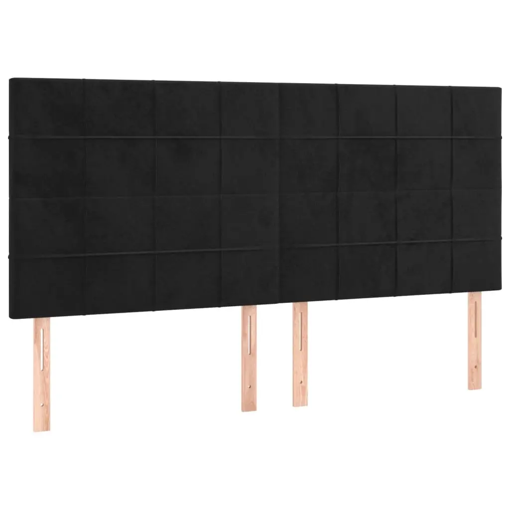 Headboard Black 160x5x118/128 cm Velvet 3116388 - Furniture