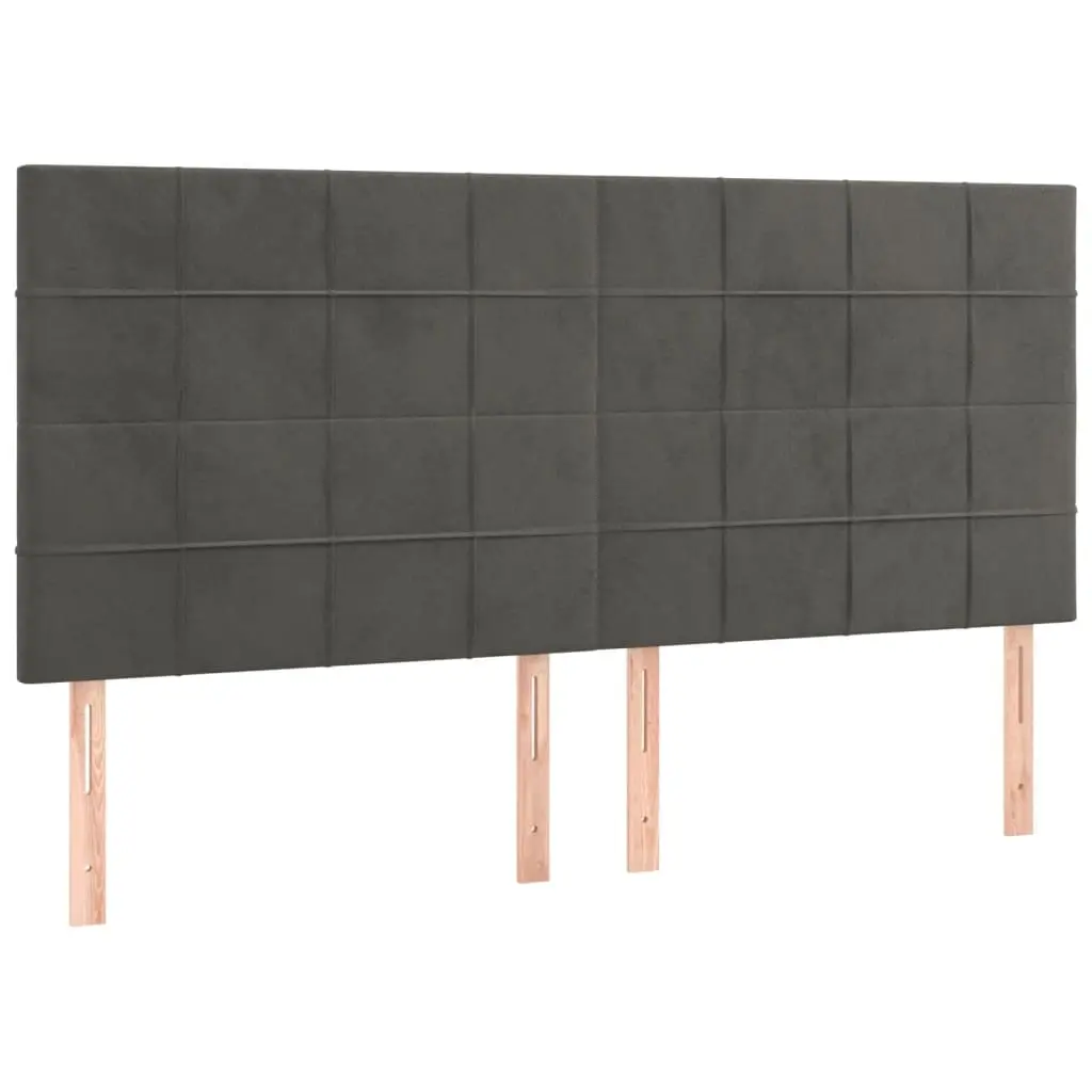 Headboard Dark Grey 200x5x118/128 cm Velvet 3116399 - Furniture
