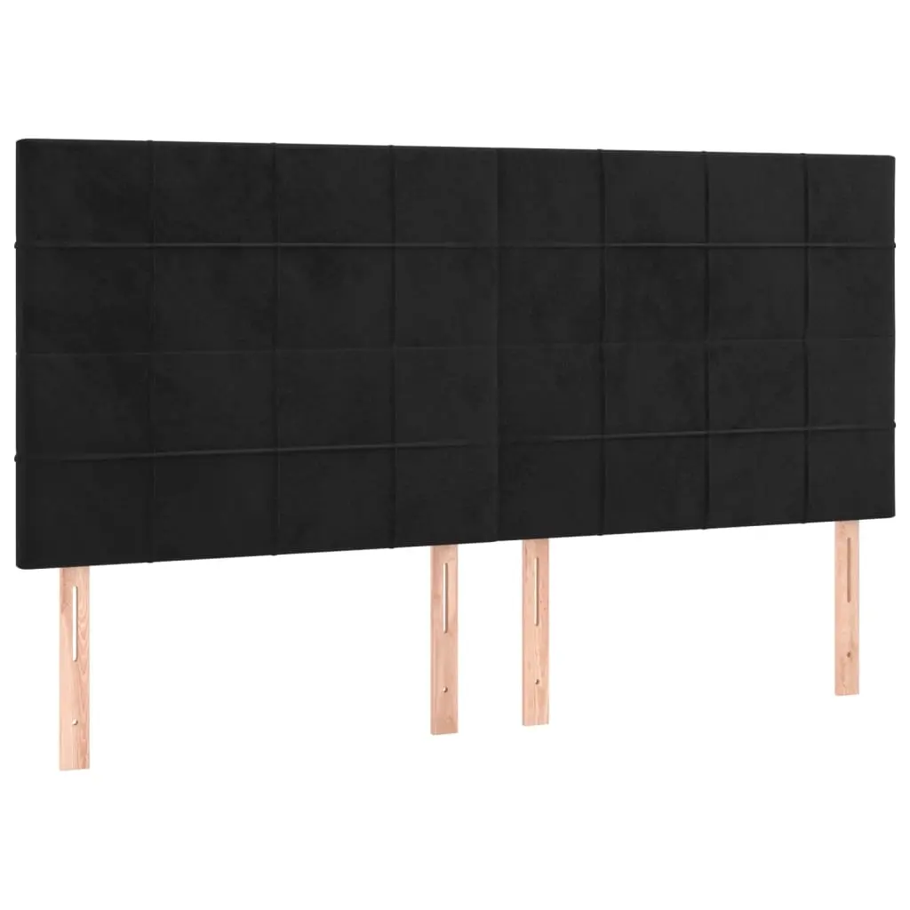 Headboard Black 200x5x118/128 cm Velvet 3116400 - Furniture