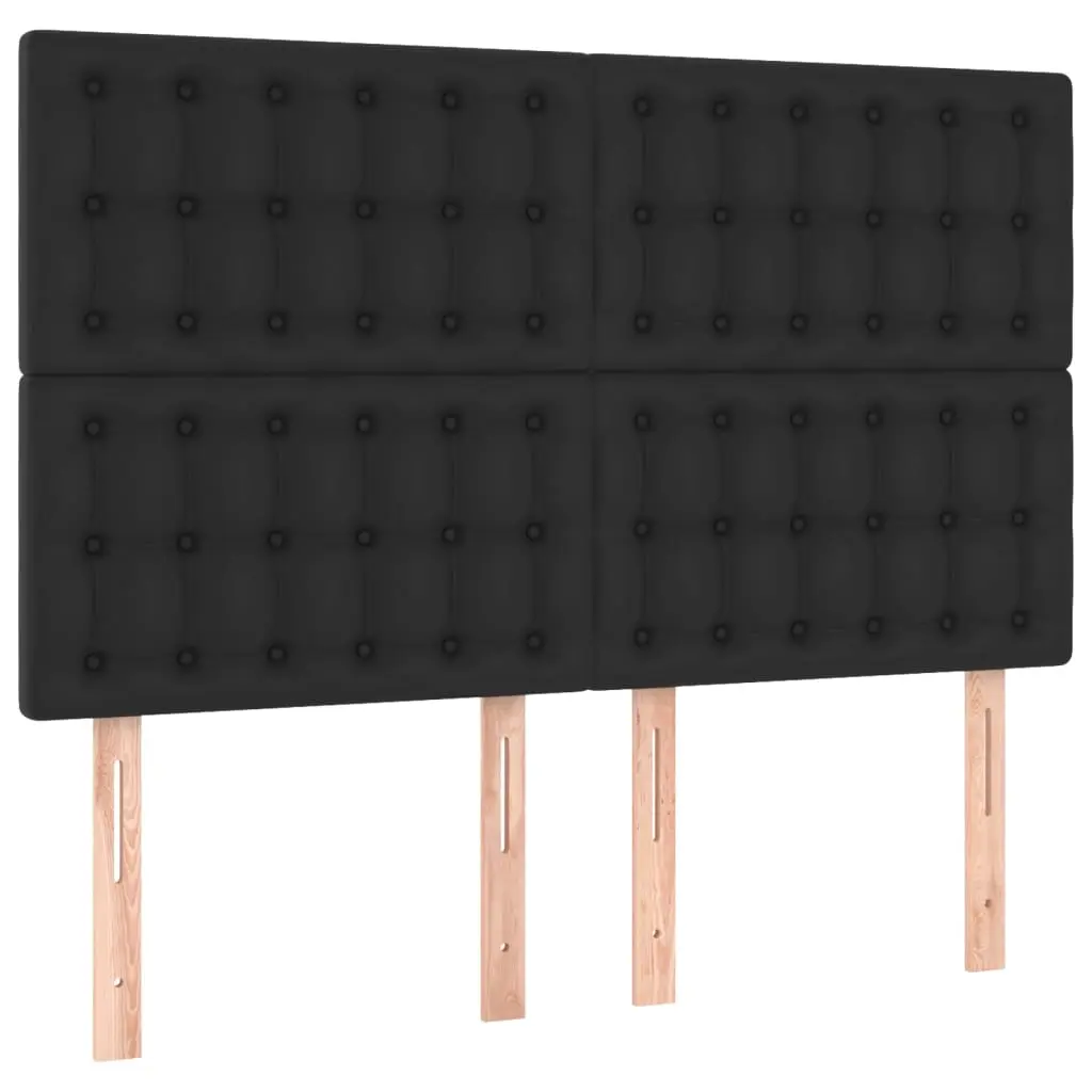 Headboard Black 144x5x118/128 cm Faux Leather 3116422 - Furniture