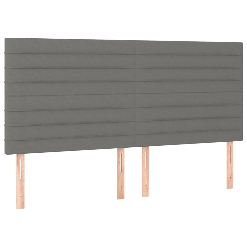 Headboard Dark Grey 200x5x118/128 cm Fabric 3116495 - Furniture