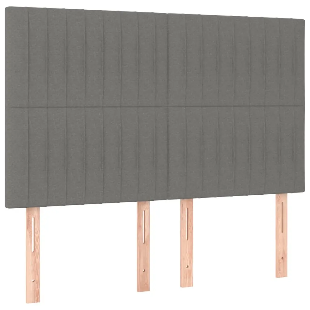 Headboard Dark Grey 144x5x118/128 cm Fabric 3116569 - Furniture
