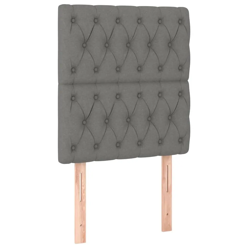Headboard Dark Grey 80x7x118/128 cm Fabric 3116643 - Furniture