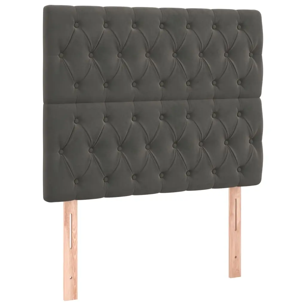 Headboard Dark Grey 100x7x118/128 cm Velvet 3116711 - Furniture