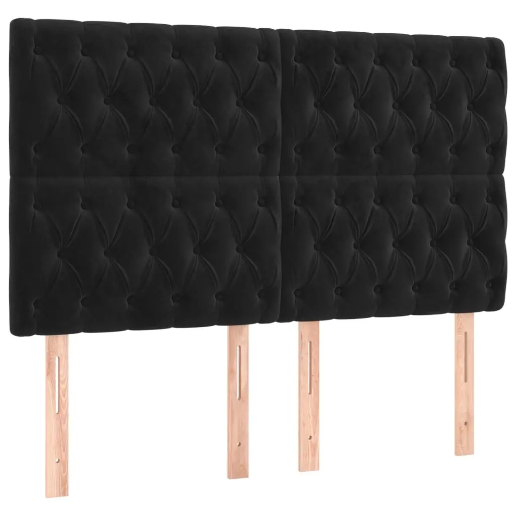 Headboard Black 160x7x118/128 cm Velvet 3116724 - Furniture