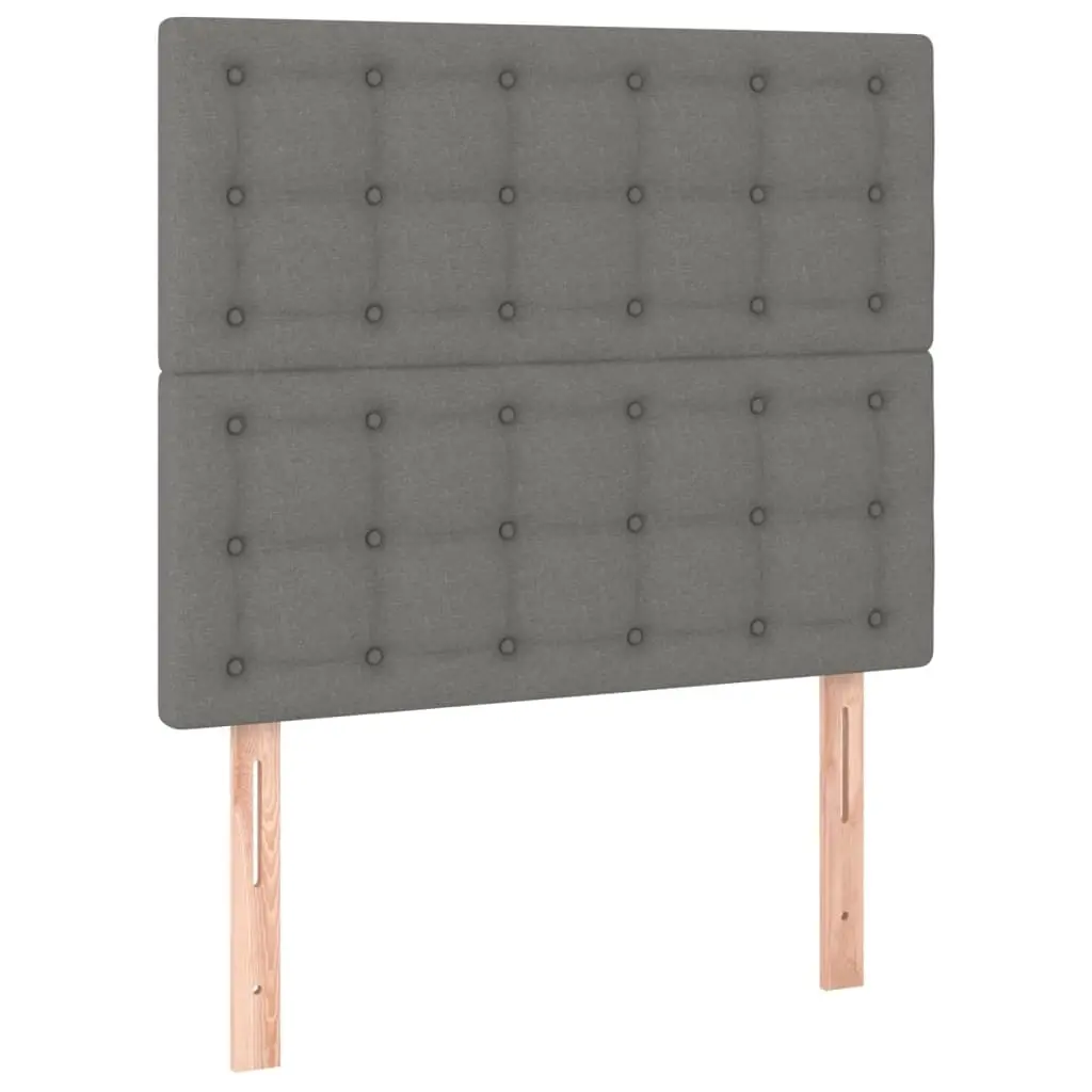 Headboard Dark Grey 80x5x118/128 cm Fabric 3116741 - Furniture