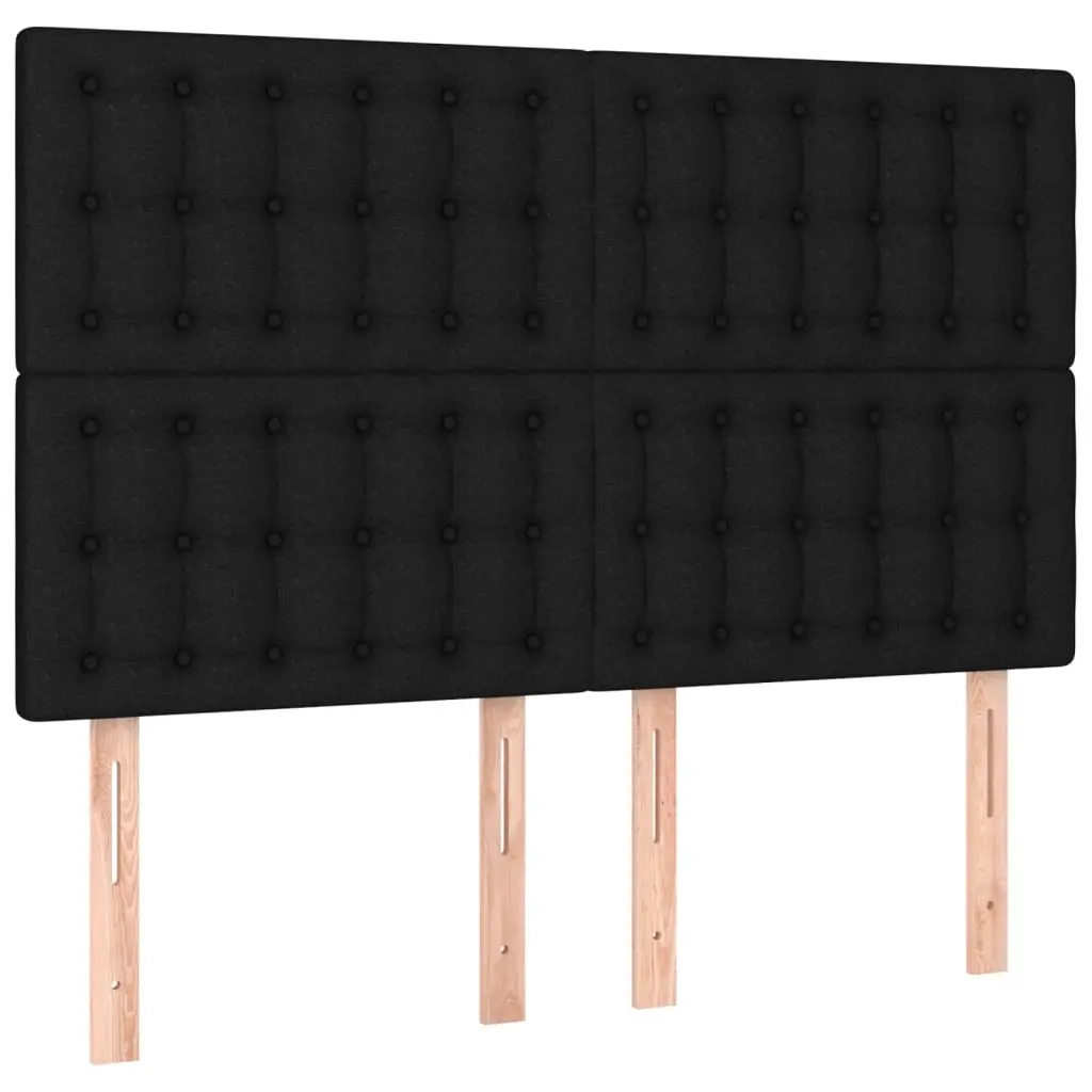 Headboard Black 144x5x118/128 cm Fabric 3116766 - Furniture