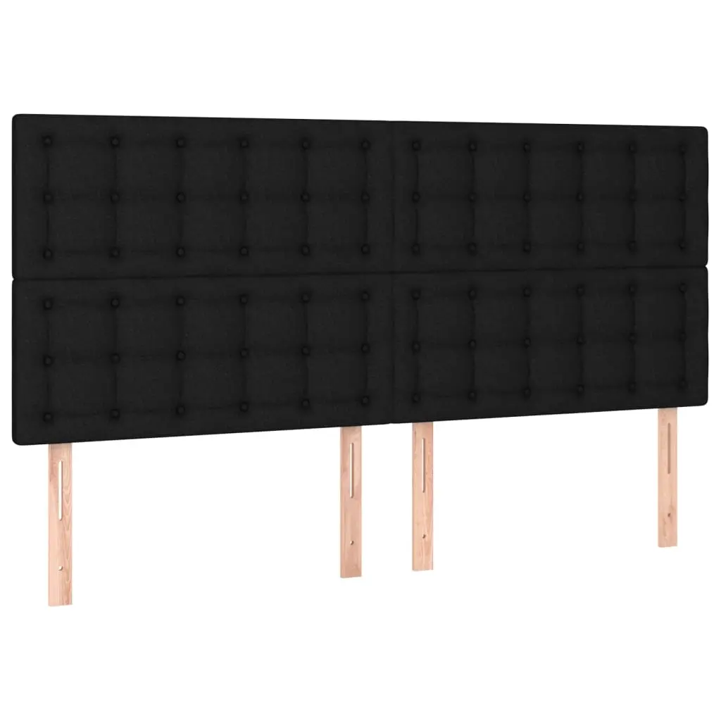 Headboard Black 200x5x118/128 cm Fabric 3116790 - Furniture
