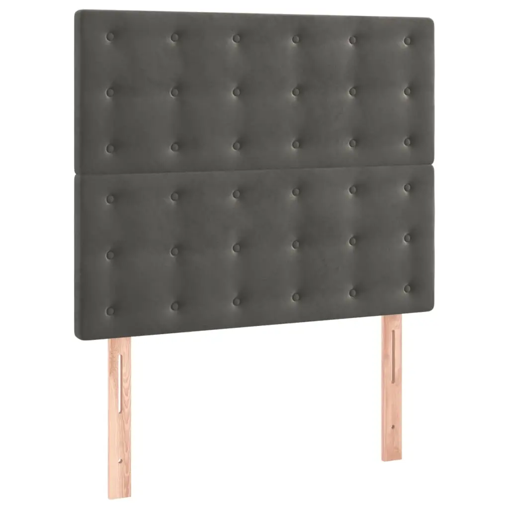 Headboard Dark Grey 80x5x118/128 cm Velvet 3116797 - Furniture
