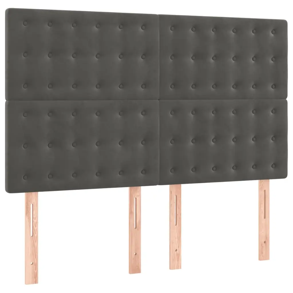 Headboard Dark Grey 144x5x118/128 cm Velvet 3116815 - Furniture