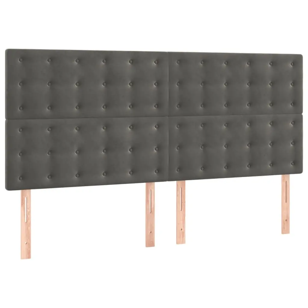 Headboard Dark Grey 160x5x118/128 cm Velvet 3116821 - Furniture
