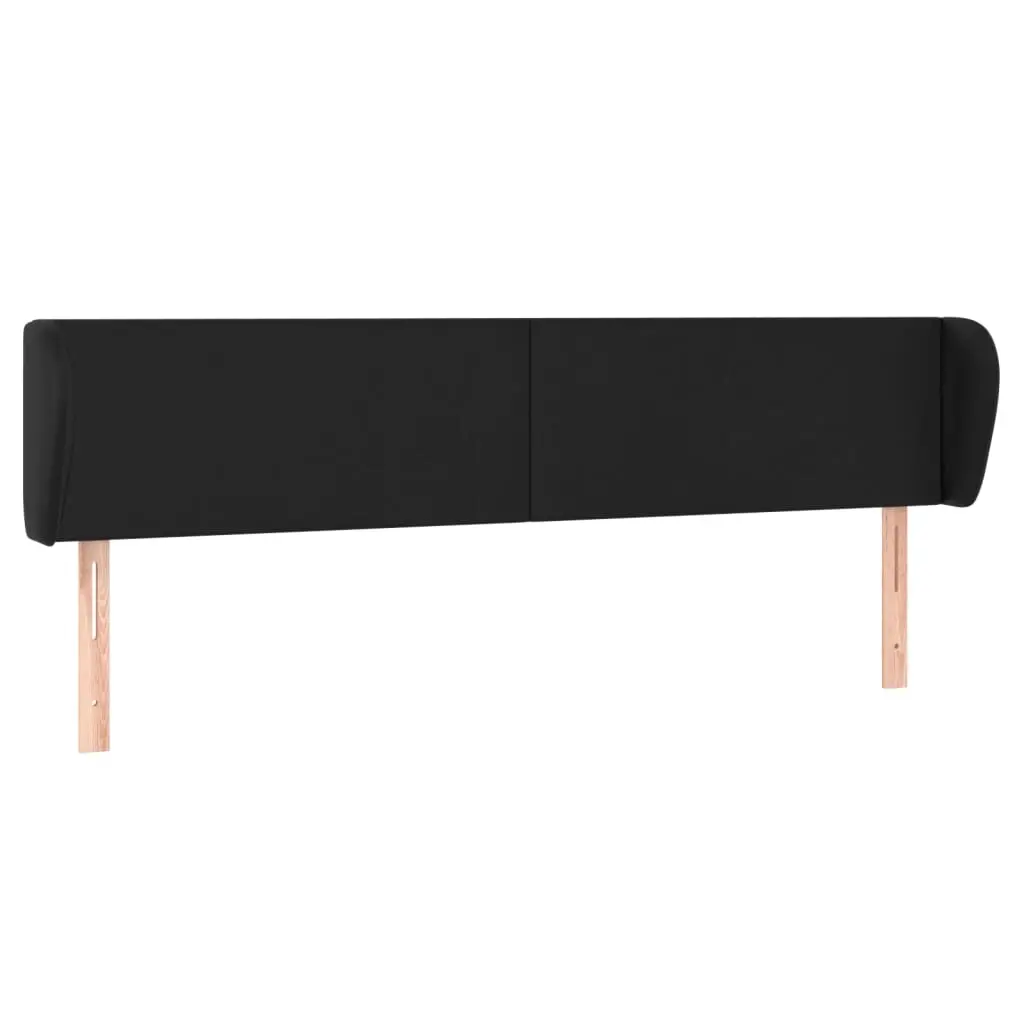 Headboard with Ears Black 203 cm Faux Leather 3116972 - Furniture