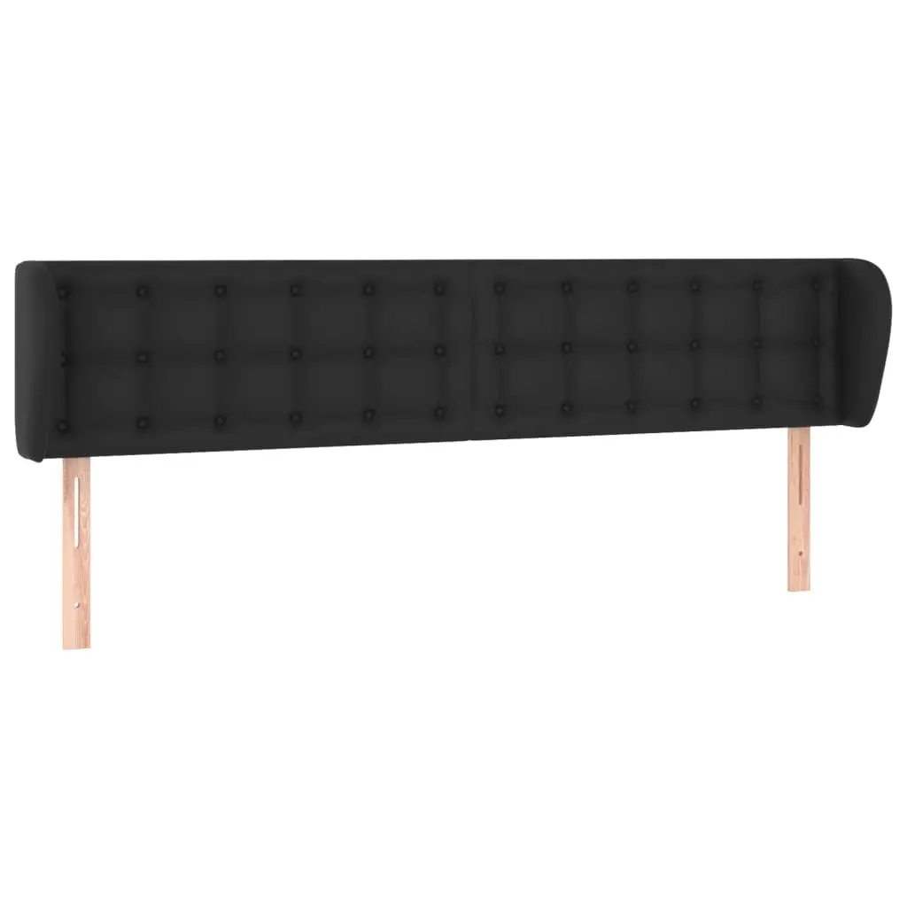 Headboard with Ears Black 163 cm Faux Leather 3117240 - Furniture