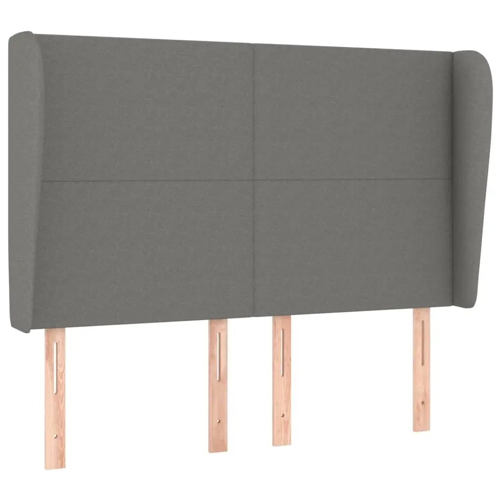 Headboard with Ears Dark Grey 147 cm Fabric 3117675 - Furniture