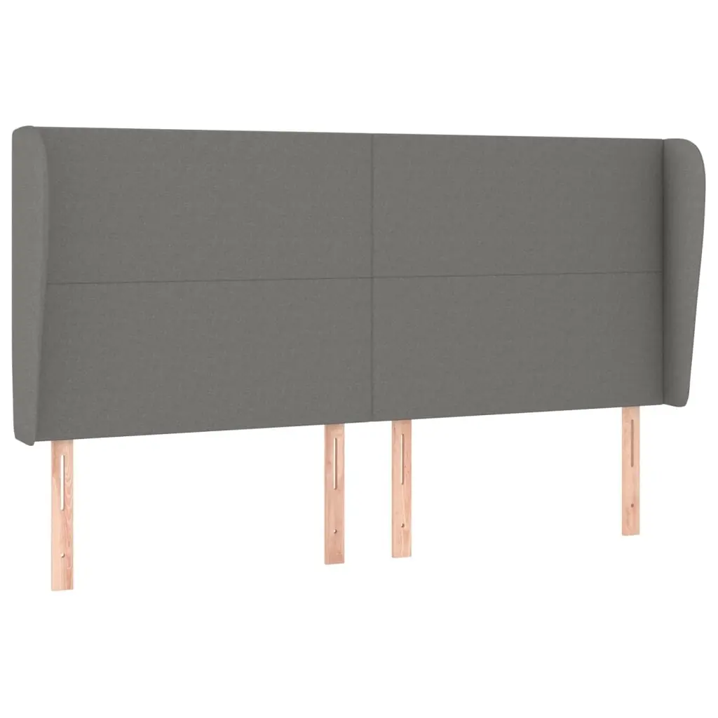 Headboard with Ears Dark Grey 203 cm Fabric 3117699 - Furniture