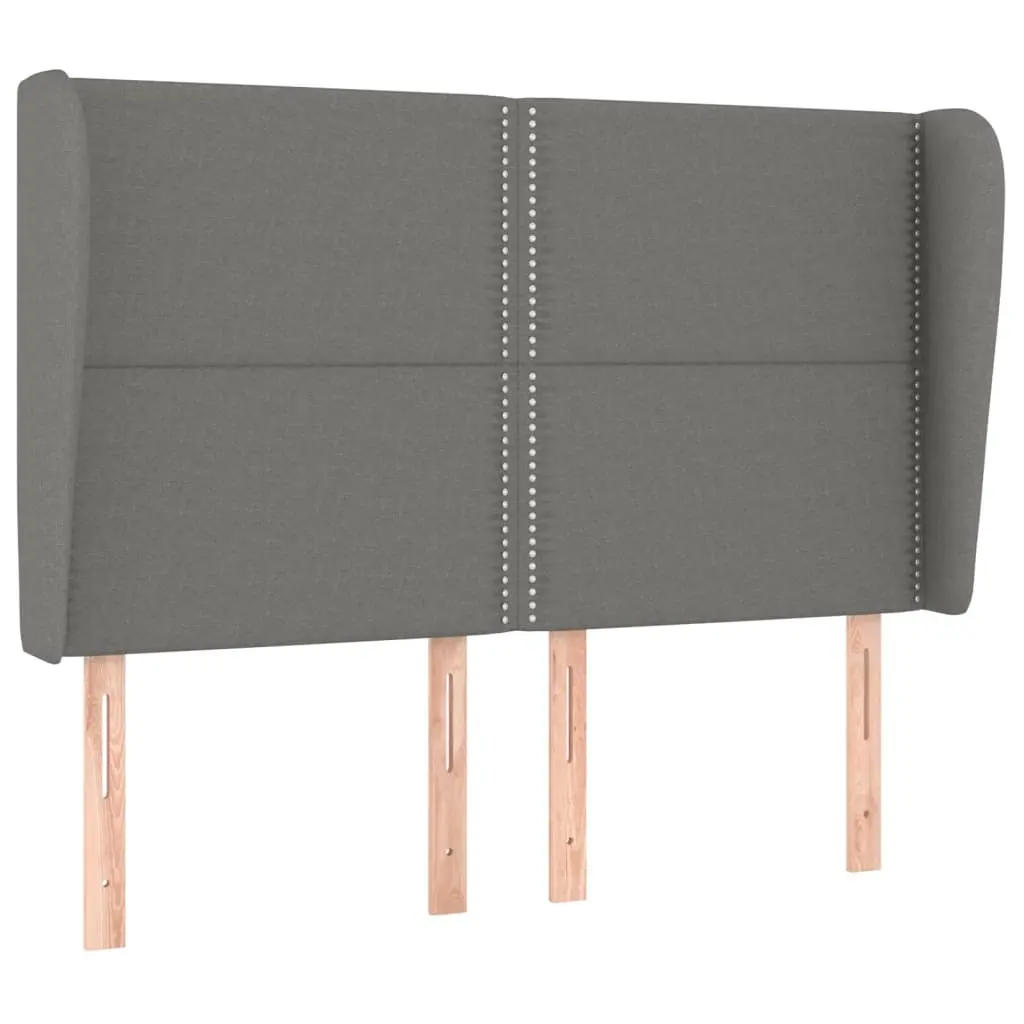 Headboard with Ears Dark Grey 147 cm Fabric 3117815 - Furniture