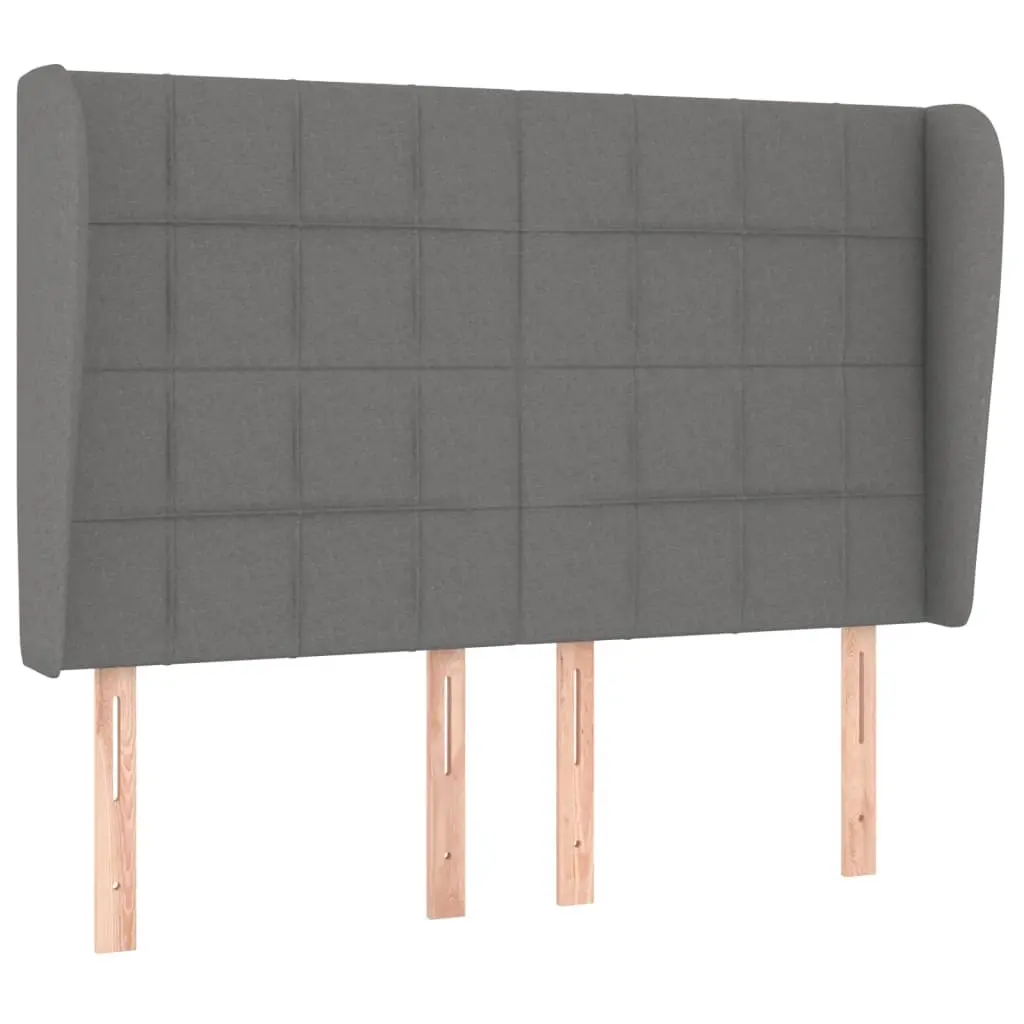 Headboard with Ears Dark Grey 147 cm Fabric 3117955 - Furniture