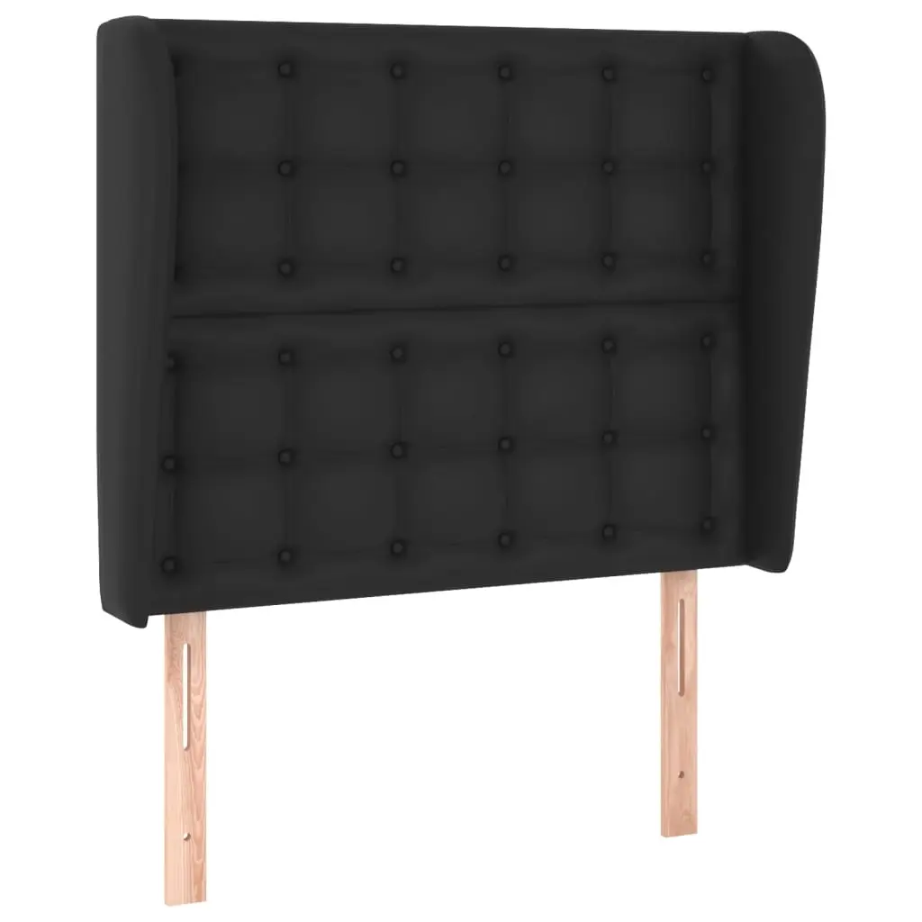 Headboard with Ears Black 83 cm Faux Leather 3118028 - Furniture