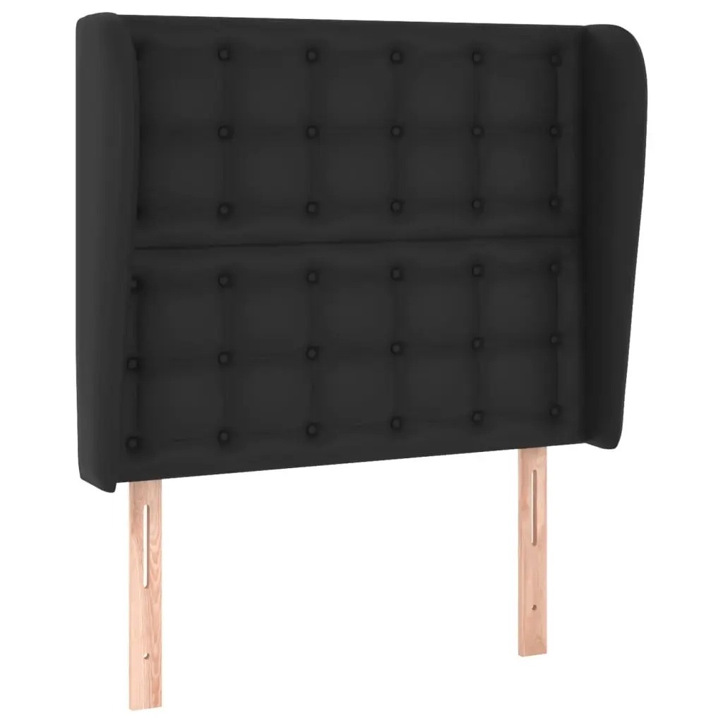 Headboard with Ears Black 103 cm Faux Leather 3118040 - Furniture