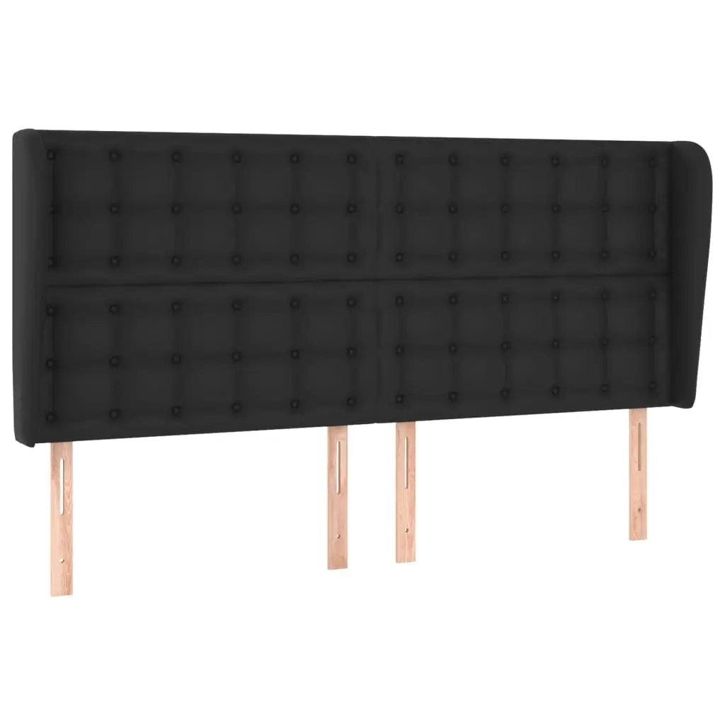 Headboard with Ears Black 203 cm Faux Leather 3118064 - Furniture