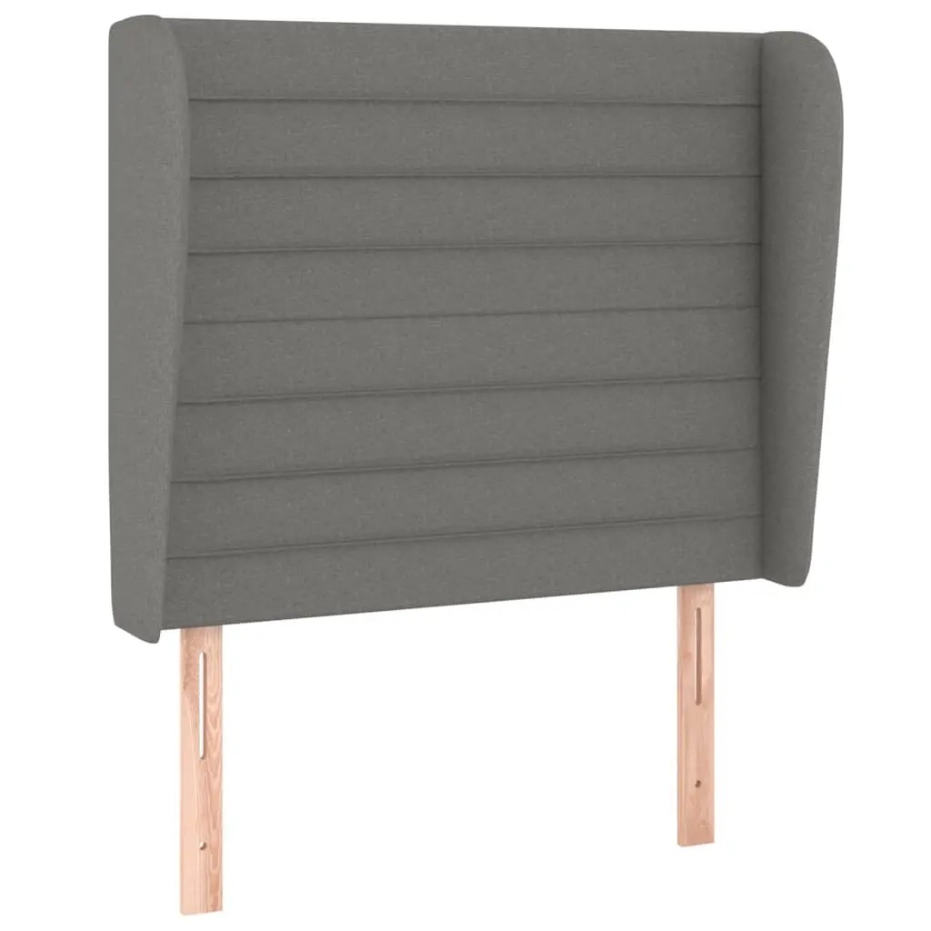 Headboard with Ears Dark Grey 103 cm Fabric 3118087 - Furniture