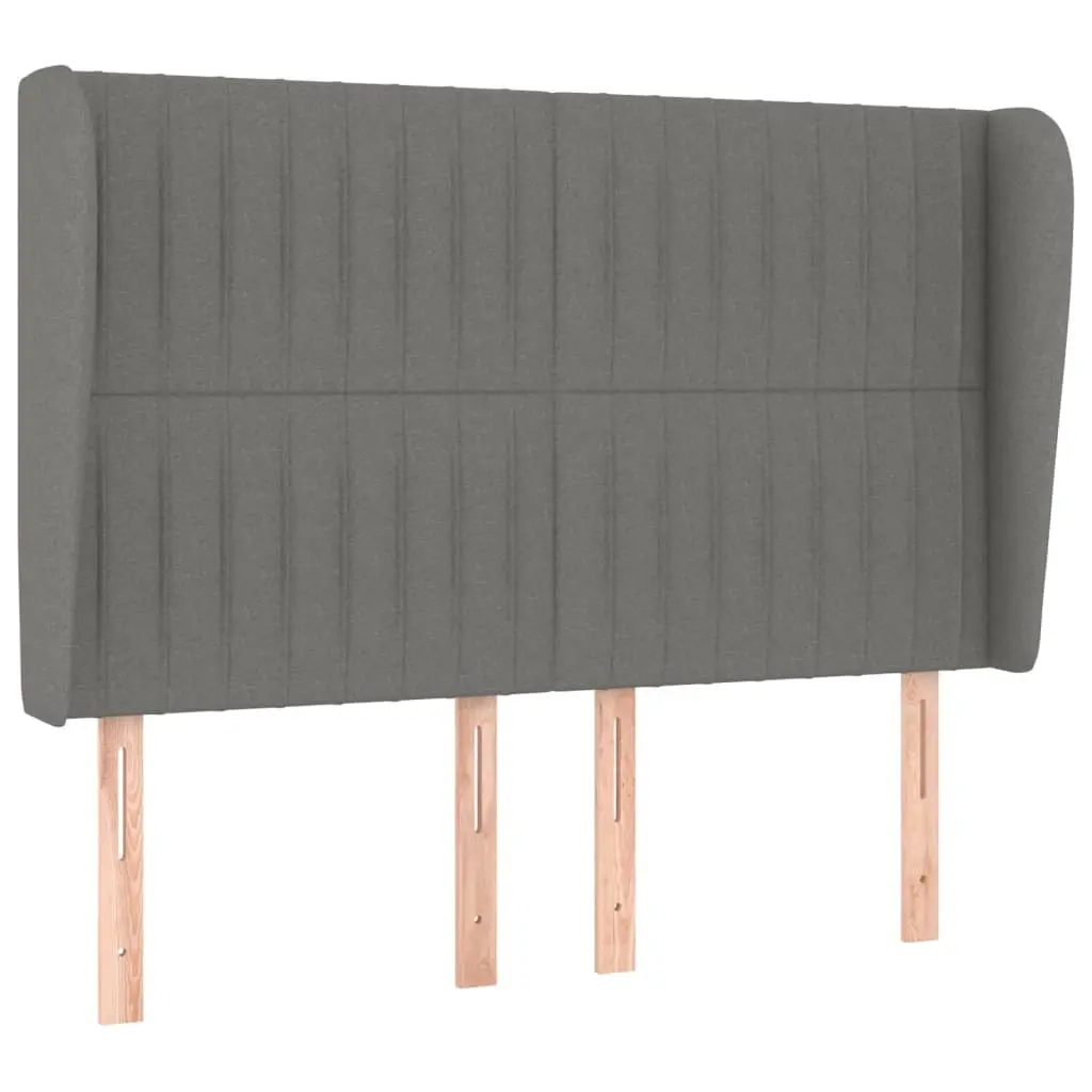 Headboard with Ears Dark Grey 147 cm Fabric 3118193 - Furniture
