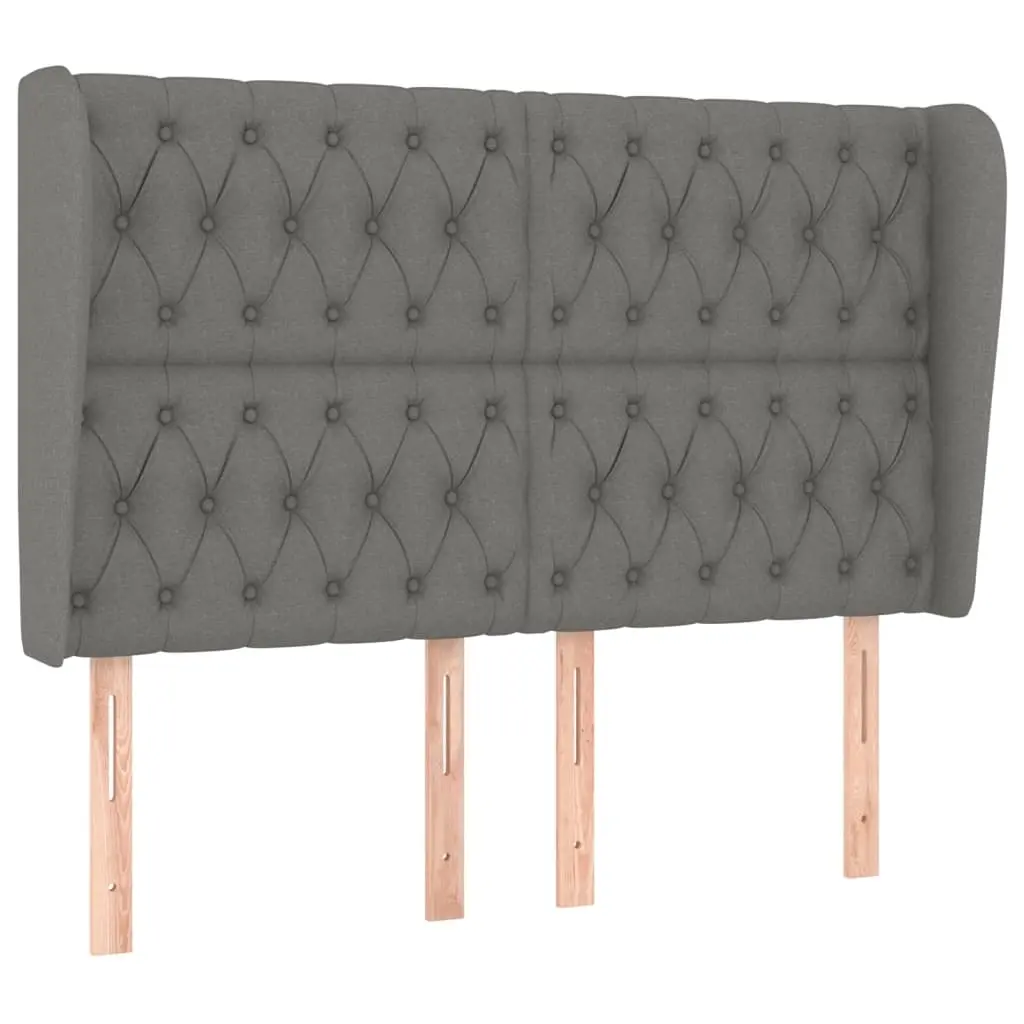 Headboard with Ears Dark Grey 163 cm Fabric 3118299 - Furniture