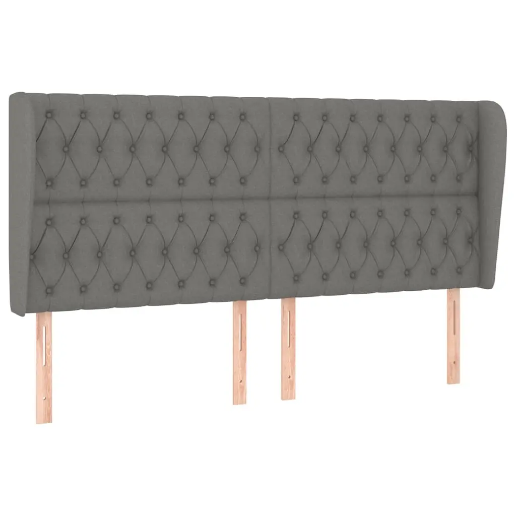 Headboard with Ears Dark Grey 203 cm Fabric 3118315 - Furniture