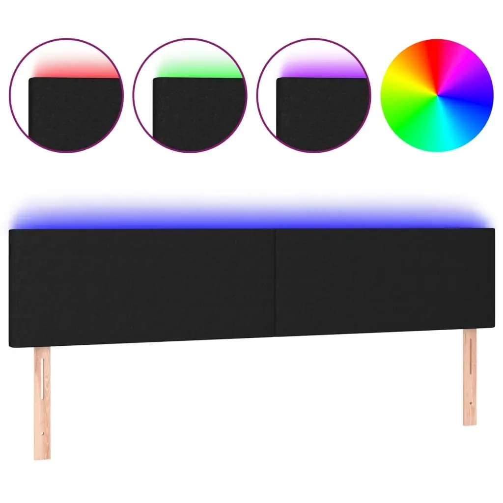 LED Headboard Black 160 cm Fabric 3121340 - Furniture