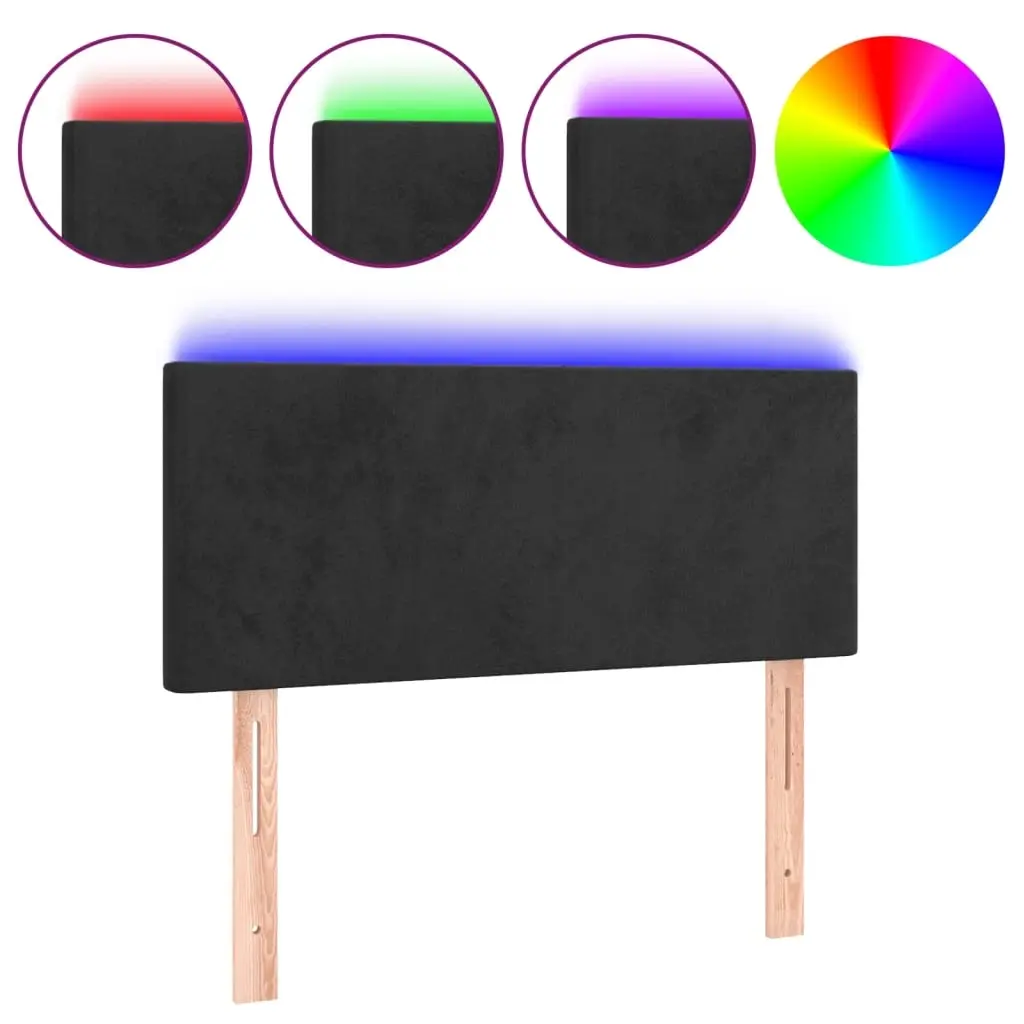 LED Headboard Black 100 cm Velvet 3121376 - Furniture